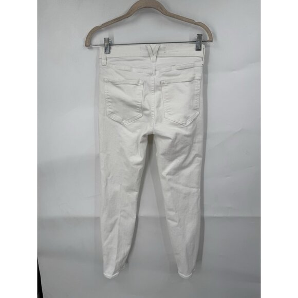 Veronica Beard Debbie Ankle Skinny Jeans 26 High Rise Button Fly White Preppy - Picture 2 of 10